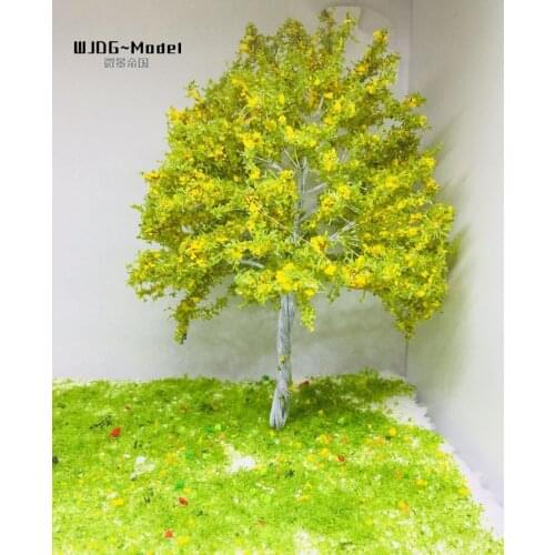 Sand table model yellow-green flowers large size model railway landscape garden street trees20-25cm