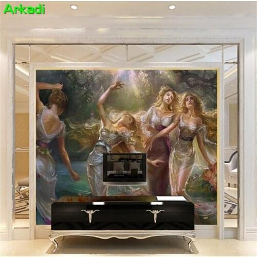 Custom 3d Photo Wallpapers European Oil Painting Character Beauty Painting TV Background Walls Living room Wall Decoration