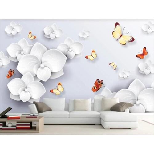 Custom photo wallpaper for walls 3 d Butterfly flower 3d living room tv sofa background wallpaper painting wall paper home decor