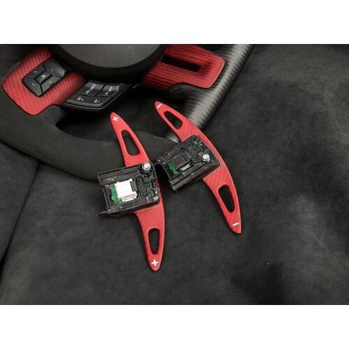 Fit for ford mustang 15-18 carbon fiber shift knob gear shift paddle lever gear head handball