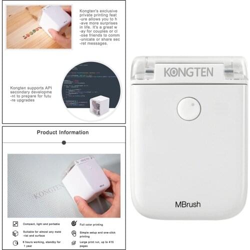 Handheld Full Color Printer Portable for All Cloth Craft Metal Custom Gift Wrap Leather Glass Wood with Detachable Ink Cartridge