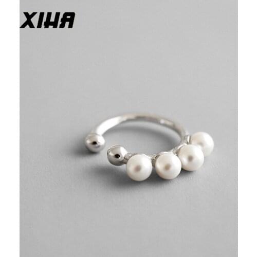 XIHA Clip Earrings without Piercing for Women Shell Pearl Ear Cartilage Earrings Simple Ear Cuffs for Girl Minimal Jewelry