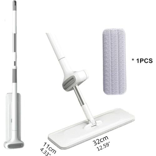 House Cleaning Squeeze Floor Mop Wash Flat Cleaner Hand Free Mop Pads Refills Easy Self-Wringing Wet and Dry Reusable