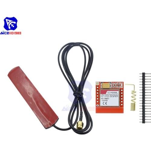 Diymore SIM800L GPRS GSM SIM Slot Module Quad-band TTL Serial Port with GPRS GSM 433MHz Antenna for Arduino