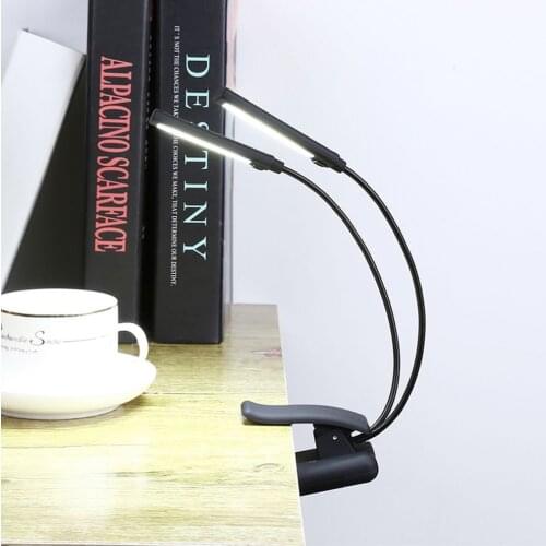 New Portable Night Light Reading LED Light 6W COB Flexible Arm Stand Lamp USB Battery Clip On Book For Laptop Notebook Working