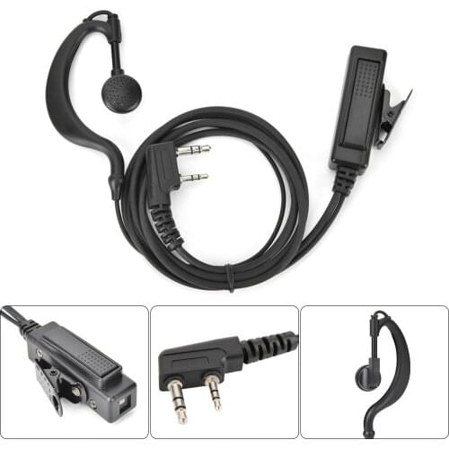 C Shape Earpiece Headset with PTT Button K Adapter Universal for Baofeng uv5r Two Way Radio Earpiece for Kenwood
