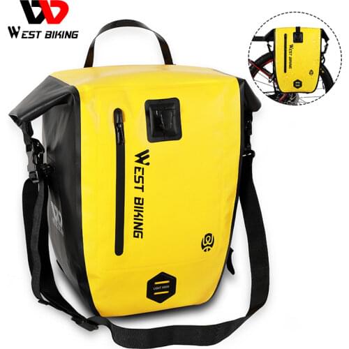 WEST BIKING Bike Luggage Double Bags 25L Large Capacity Waterproof Bicycle Rear Saddle Bag Cycling MTB Road Bike Accessories