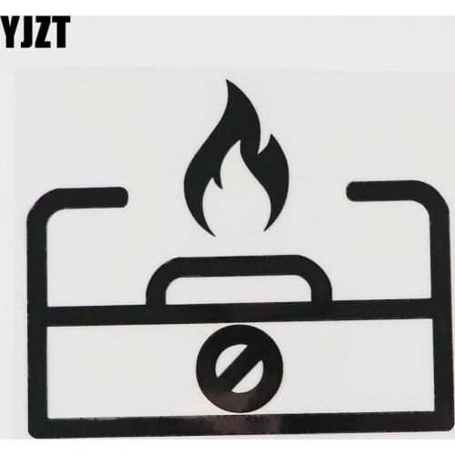 YJZT 14.4CM×12CM Portable Gas Stove Car Sticker Superior Quality Vinyl Decal Black/Silver 13E-0012