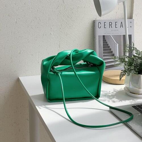 High Quality Leather Solid Color Chain Shoulder Bags for Women 2021 Ladies Handbag Casual Concise Small Square Bag Sac Epaule