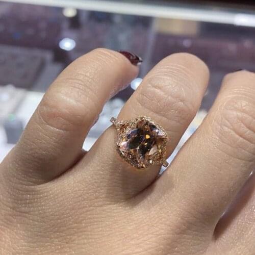 Female Square Ring Luxury Rose Gold Filled Crystal Zircon Ring Wedding Promise Engagement Rings For Women Jewelry Gifts