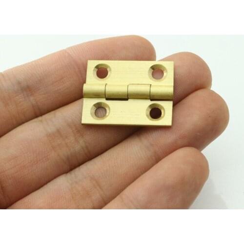 1 inch Pure Brass Mini Cabinet Drawer Butt Hinge brass small hinge 4 small hole DIY hardware