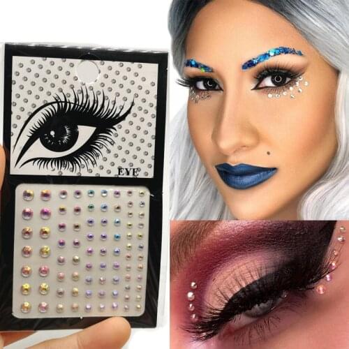 Fashion Sparkly Face Eyes Crystal Diamond Glitter Eyeshadow Eyeliner Sticker Makeup Temporary Tattoo Rock Rhinestone
