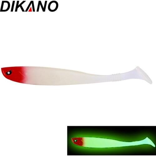 3pcs 13cm Shad Fishing Lure Soft Bait Rubber Luminous Simulation Fish T Tail Swimming