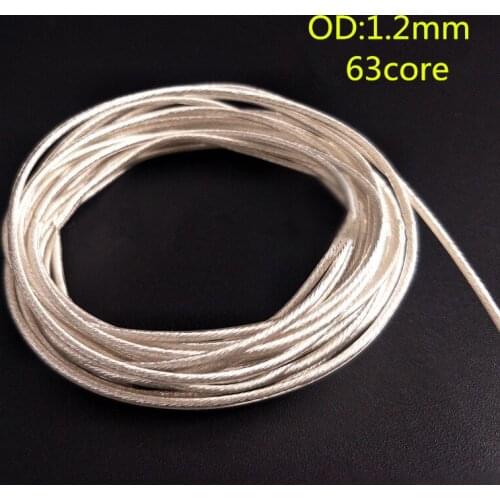 50meters 1.2mm oxygen-free copper silver plated wire 63core
