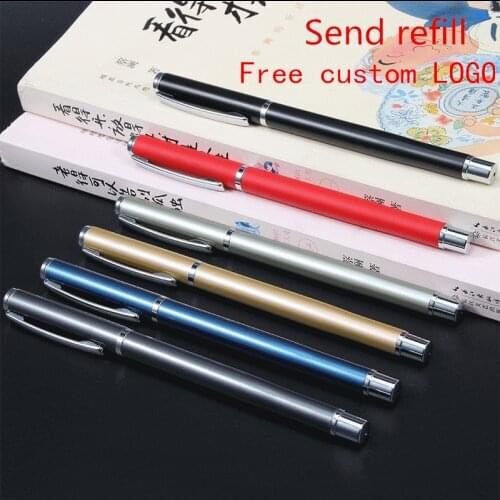 Free laser custom high-end business gift metal signature pen new student gel pen graduation season gift pen
