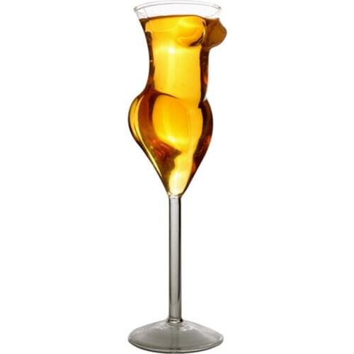 2PCS 200ml Creative Naked Female Body Wine Glass Goblet Sexy Beauty Body Cocktail Glass for Bar and Club Funny Goblet Wine Cup