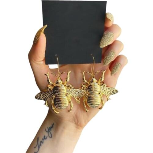 Big Bumblebee Earrings Retro Alloy Earrings Women Jewelry Queen Style for Women Girls TT@88