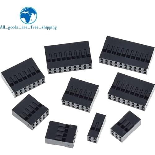 50PCS Hot Sale Dupont Plastic Shell 2.54mm Double Row Dupont Connector 2P/3P/4P/5P/6P/7P/8P/9P/10P 2*4pin/2*5pin Housing