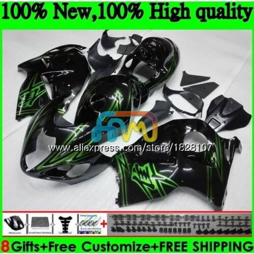 GSXR-1300 For SUZUKI Hayabusa GSXR1300 96 02 03 04 05 06 07 49BS.115 GSXR 1300 2002 2003 2004 2005 Green black 2006 2007 Fairing