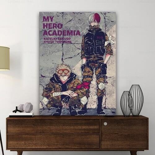 Katsuki Bakugo Shoto Todoroki Kimetsu no Yaiba Canvas Anime poster Painting wall Art decor room Study Home Bedroom Decoration