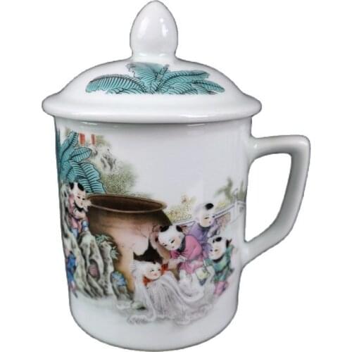 Chinese Old Porcelain Pastel Figure Pattern Cup