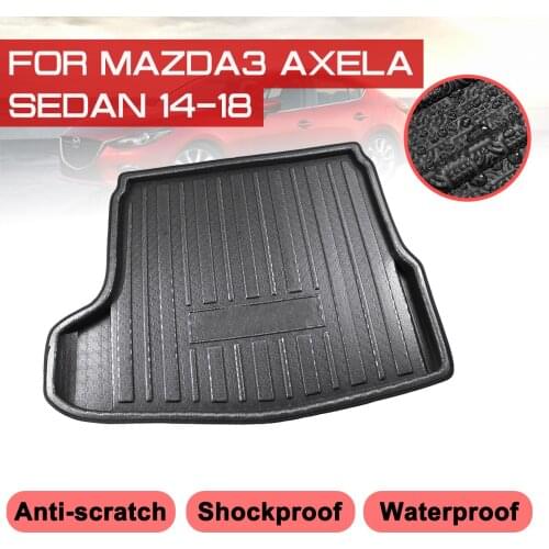 Car Rear Trunk Boot Mat Waterproof Carpet Anti Mud Tray Cargo Liner For Mazda3 Axela Sedan 2014-2018 Floor Mats