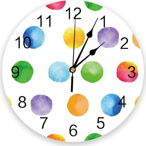 Colorful Round Ball Modern Wall Clock For Home Office Wall Decoration Living Room Bathroom Decor Needle Hanging Watch