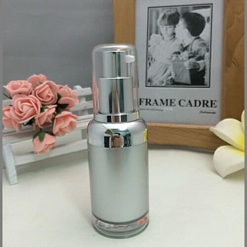 15ml round silver shoulder acrylic bottles, lotion bottles, cosmetic containers , cosmetic bottles,Press pump bottles