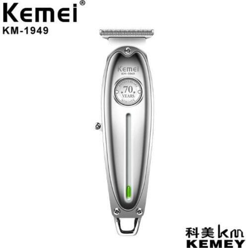 Kemei hair trimmer KM-1949 rechargeable hair clipper haircut machine hair carving oil head clipper USB charge metal body