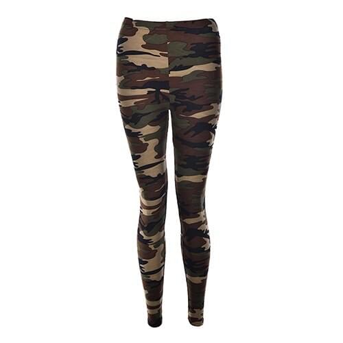 Fashionable Women Camouflage Army Green Stretch Leggings Pants Trouser Graffiti Slim For Women Gifts Wholesale 3 Color 1Pcs