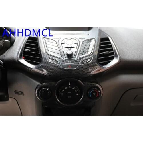 Car Interior Mouldings Modification Decorative Trim Frame Interior Sequins Carbon Fiber Color For Ford Ecosport 2013 2014 - 2017