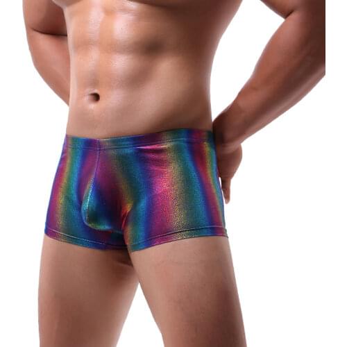 Brand Men sexy underwear boxers sexy trunks U convex design low-waist man boxer shorts nylon men gay underwear men shorts