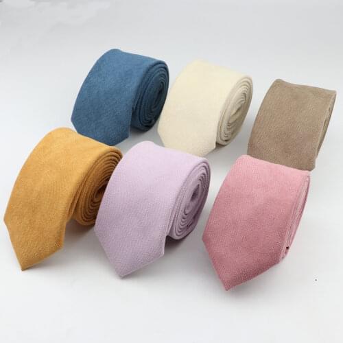 Soft Microsuede Ties Mens Solid Color Tie Narrow 7cm Width Necktie Slim Skinny Cravate Thick Neckties