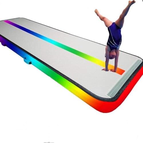 Free Shipping 3m 4m 5m Rainbow/Colourful Inflatable Gymnastics Mattress Gym Tumble Air Track Floor Tumbling Air Track Mat