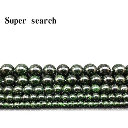 Natural Stone Green SandStone / Green Sand Beads Bracelet woman In Loose 15" Strand 4 6 8 10 12 MM Pick Size For Jewelry