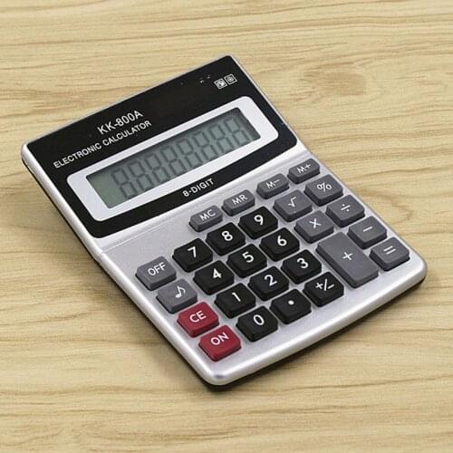 Factory wholesale calculator KK-800A metal desktop large font wide student calculator 8A business computer office supplies