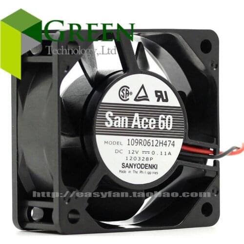 Original Sanyo 109R0612S474 12V 0.11A 6025 60MM 6CM 60*60*25MM Fan Comptuter case Cooling fan with 3pin
