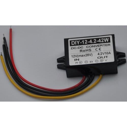 12V(7.5V-28V) To 4.2V 10A 42W DC DC Step Down Converter Buck Module Car Power Adapter Voltage Regulator Waterproof