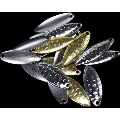 10pcs Fly Fishing Lure Metal Small Spoon Carp Trout Spinner Lure Tackle Willow Blades Smooth Tackle Gold Noise Silver Sequin