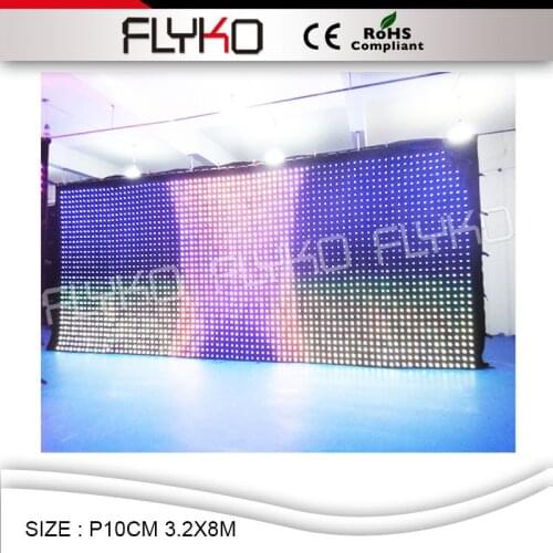 FLYKO durable p10cm 3.2x8m Led video curtian