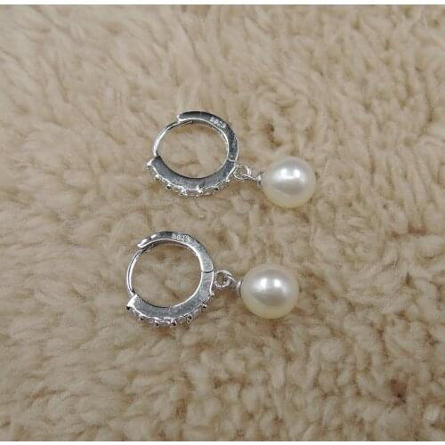 100% nature freshwater AAAAA pearl earring with 100% 925 silver hook