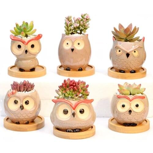 Nordic Garden Supplies Decoration Creative Succulent Owl Flower Pot Pastoral Cute Animals European Style Home Decoration