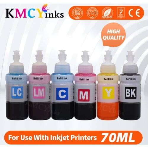 KMCYinks 1X CISS Refill Ink for Epson L805 L1800 L801 L800 L810 L850 L1300 L350 L351 L201 L300 L310 L111 Six Colors C M Y K LC L