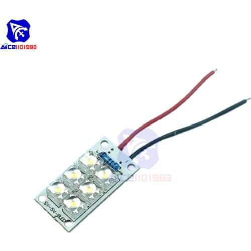 Diymore 5V 6 LED Bulb Board White for Car