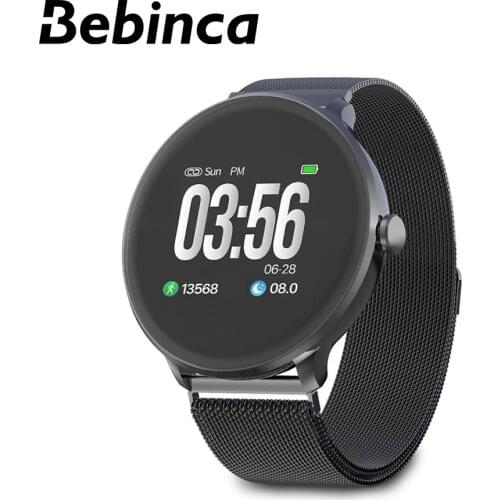 2020 Smart Watch Intelligent Fitness Bracelet Health Tracker for Android with Full Touch Screen Magnetic Steel Band for Women