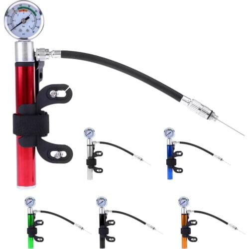 Aluminium Alloy Bike Pump with Gauge Hand Mini Pump Hose Air Inflator Bike Pump