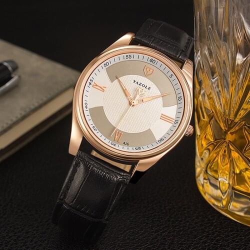 YAZOLE Mens Watch Luminous WristWatch Brand Luxury Leather Men Watches Male Time Clock Saat Relogio Masculino Reloj Hombre