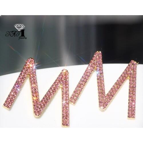 YaYi Jewelry Pink Glass Flower Dangle Women Ancient Gold Color Wear Ear Band Tassel Wedding Stud Drop Hoop Clip Earrings