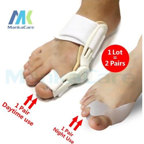 2 Pairs Hallux Valgus Aligner Foot Thumb Rehabilitation Big Toe Separator Alluce Valgo Adjustment Toe Corrector Feet Care