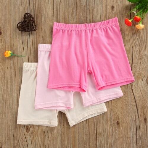 3 Pcs Girls Summer Safety Leggings Cycling Pants Children Anti-emptied Stretch Solid Color Mid-rise Yoga Dancing Shorts